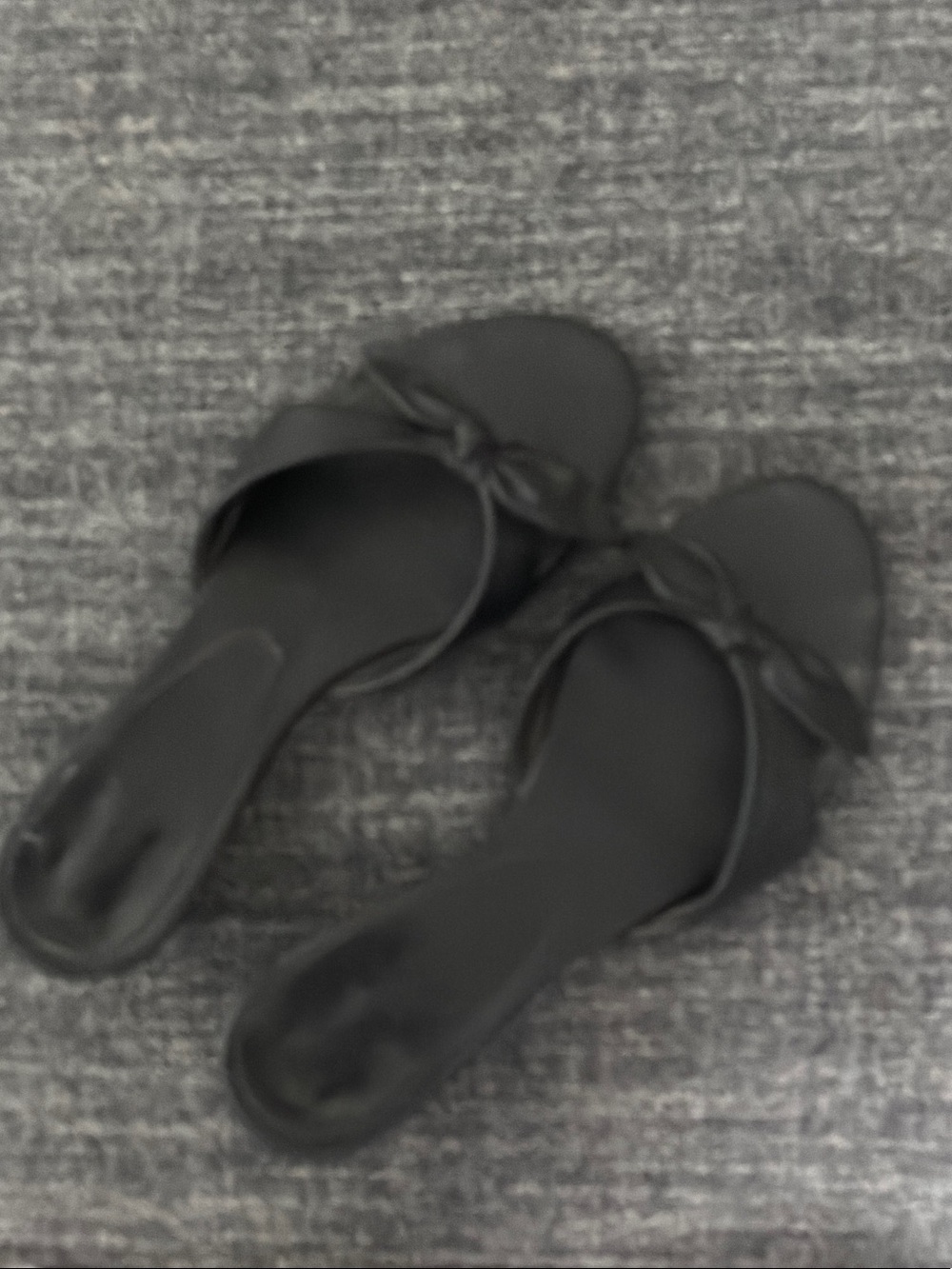 Nine West Black Thong Sandals with Bow Detail
